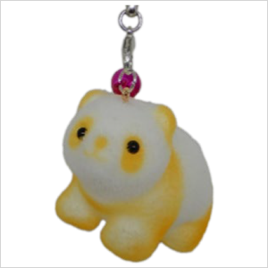 【フワプニョフロッキーストラップ森シリーズ】イエローパンダ