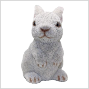 夢うさぎ貯金箱グレーうさぎA