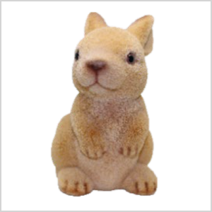 夢うさぎ貯金箱ブラウンうさぎA