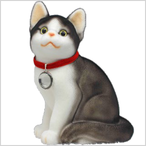 ネコちゃん貯金箱【ハチワレ】