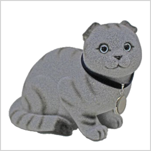 ネコちゃん貯金箱【スコティッシュ灰トラ】