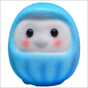 フワフワ福ダルマ貯金箱【青ダルマ】