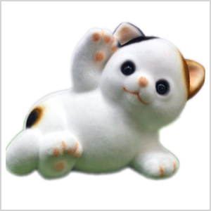 寝ころび貯金箱【ネコミケ】