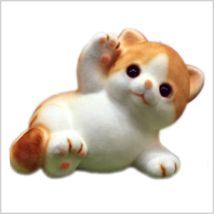 寝ころび貯金箱【ネコ茶トラ】