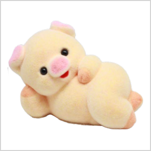 寝ころび貯金箱【ブタピンク】