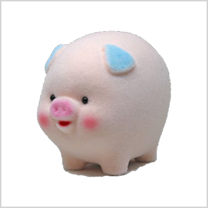 丸ブタ貯金箱子【子ブタブルー】